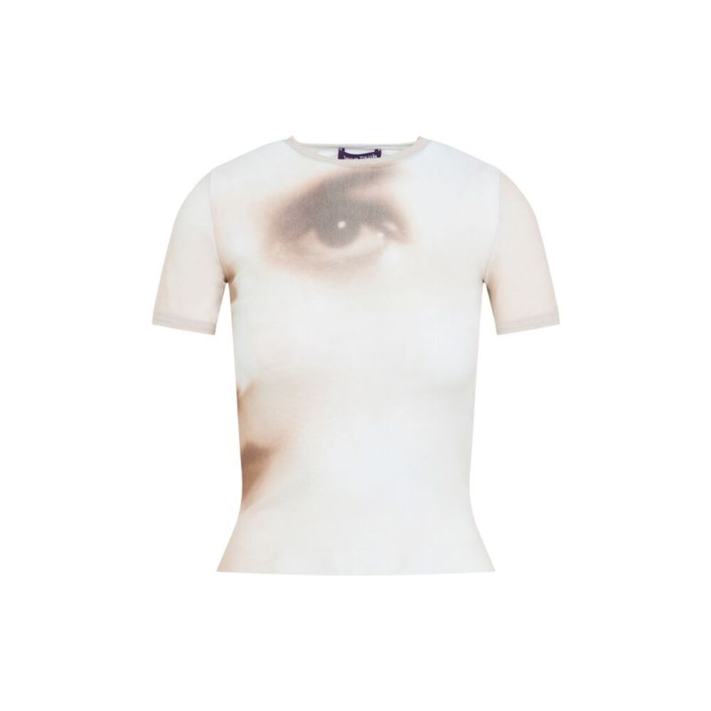Jean Paul Gaultier Mesh Baby Printed Face T-Shirt Women